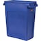 Rubbermaid Commercial 16 gal Rectangular Slim Jim Vented Container, Blue, Plastic RCP1971257 - alternate 3